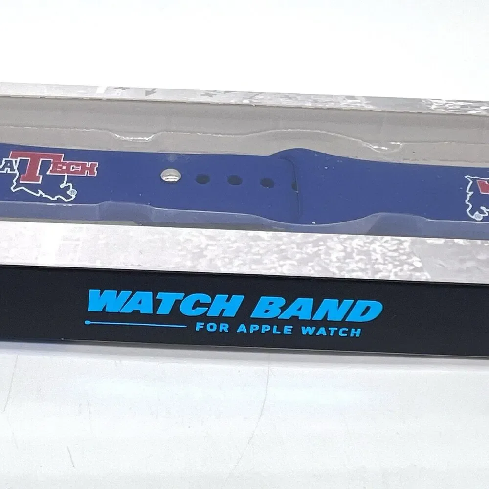 Louisiana LA Tech University Bulldogs Silicone Watch Band 38mm for Apple - Blue